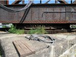 Wisconsin Central Railroad spur to Expera. Railroad bridge arossing the Fox River lock & canal